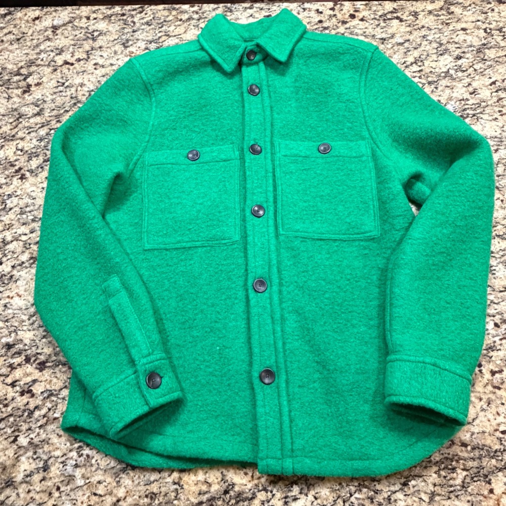 Zara Man Green Wool Blend Button Down Shirt Jacket Shacket Mens Size Small ws